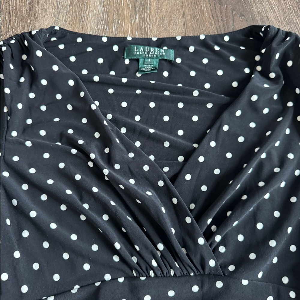 Lauren Ralph Lauren Black and White Polka Dot Dress. Women’s size 4. Like new! - Picture 3 of 8